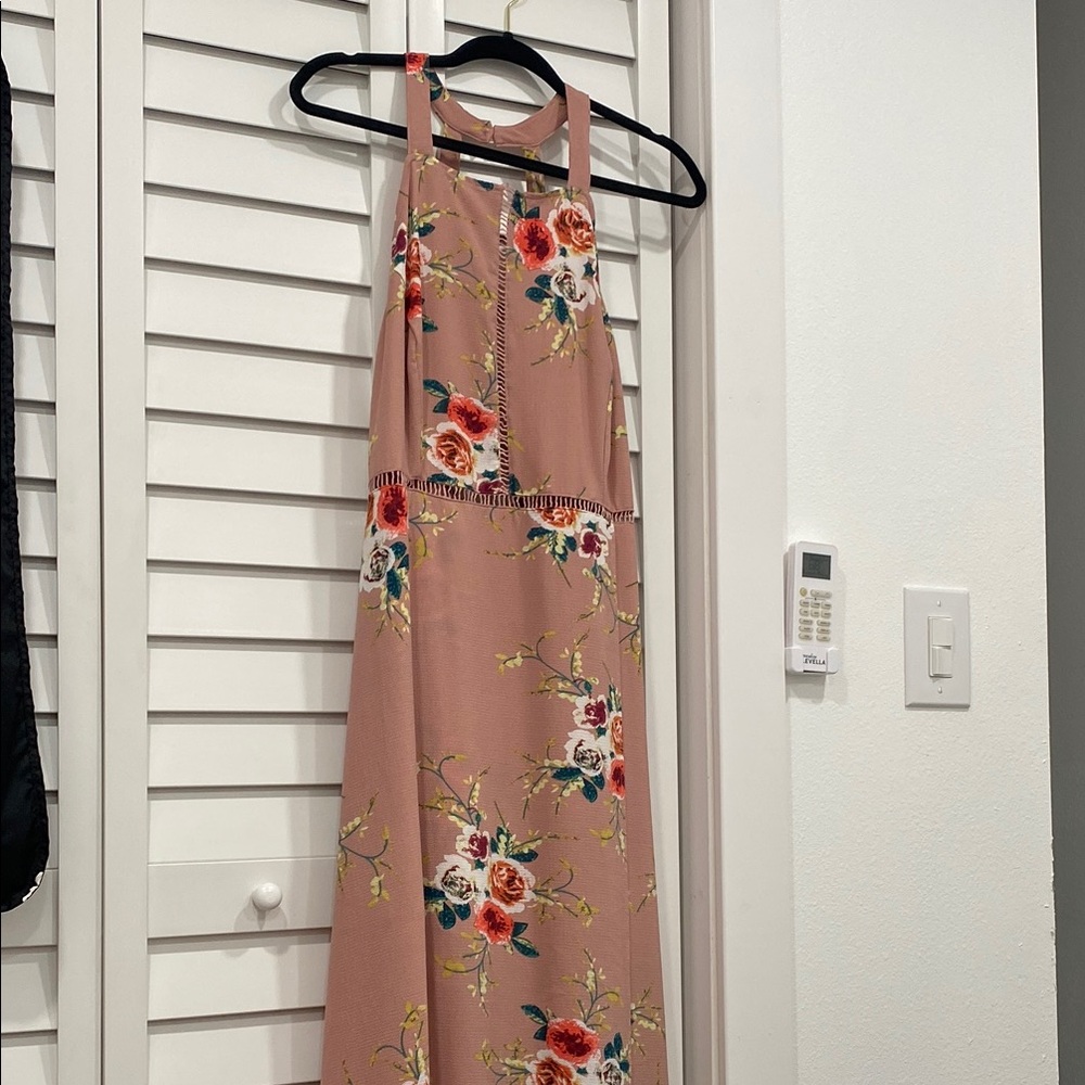 Floral Sleeveless Maxi Dress - Pink